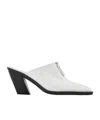 Elleme Paris Eclair-zip 85mm Leather Mules In White
