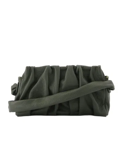 Elleme Paris Gathered-detail Leather Shoulder Bag In Black