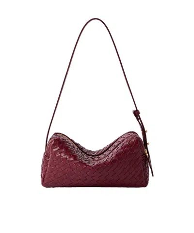 Elleme Paris Trousse Woven Leather Burgundy