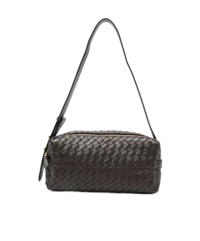 Elleme Paris Woven Shoulder Bag In Dark Brown