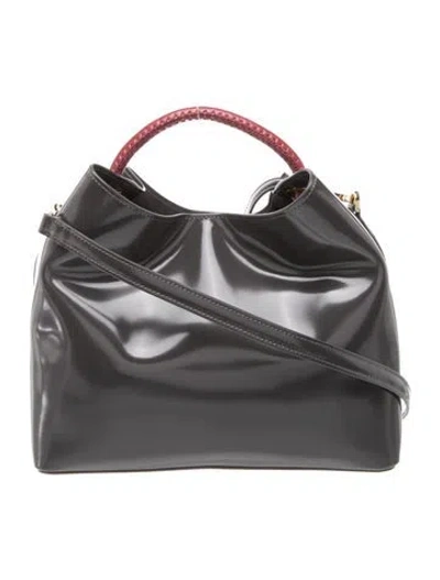 Pre-owned Elleme Patent Leather Top Handle Bag In Black