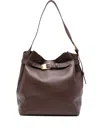 Elleme Pebbled-leather Buckle Shoulder Bag In Brown