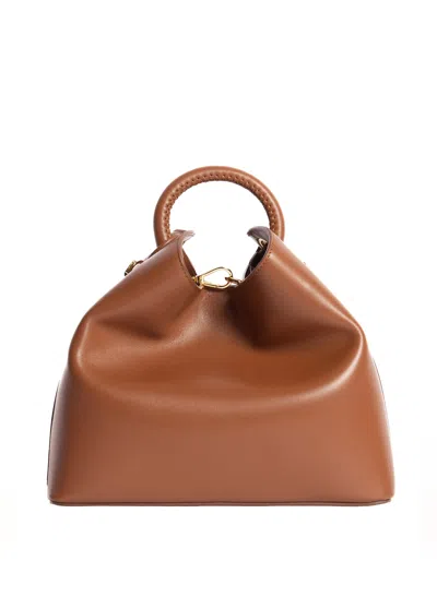 Elleme Raisin Leather Cognac In Brown