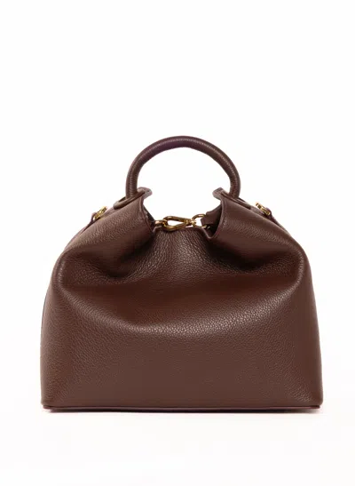 Elleme Raisin Pebbled Leather Dark Brown