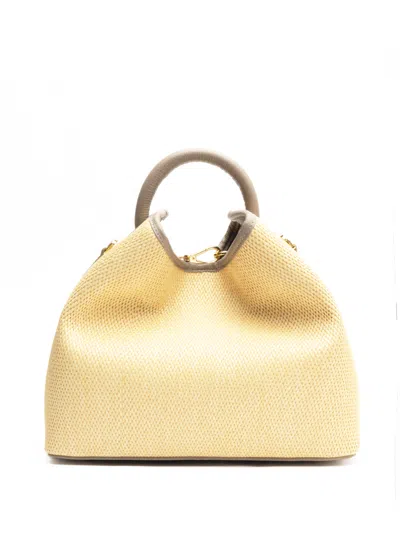 Elleme Raisin Raffia/leather Natural/taupe-pre Order Delivery In 2 Weeks In Neutral