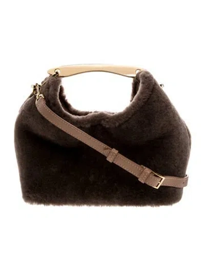 Pre-owned Elleme Shearling Top Handle Bag W/ Tags In Brown