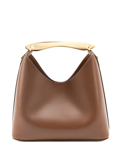 Elleme Small Boomerang Leather Tote Bag In Brown
