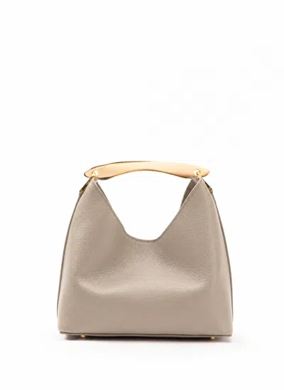 Elleme Small Boomerang Pebbled Leather Taupe