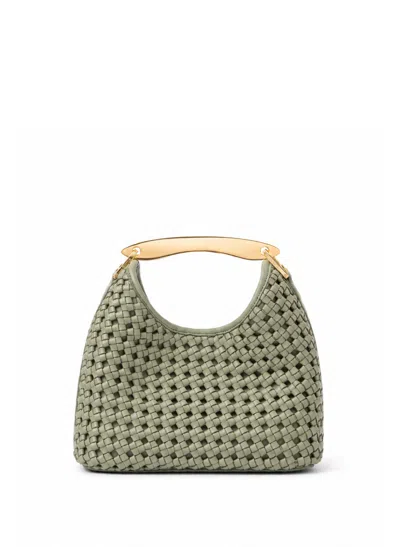 Elleme Small Boomerang Woven Leather Dusty Green