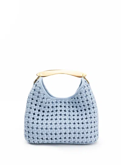 Elleme Small Boomerang Woven Leather Light Blue