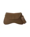 Elleme Space Bag In Grey Leather With White Stitching In Brown