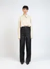 Elleme Black Plain Reverse Baggy Jeans In Mustard