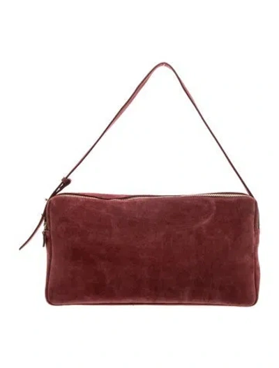 Pre-owned Elleme Suede Shoulder Bag In Burgundy