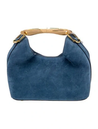 Pre-owned Elleme Suede Top Handle Bag In Blue