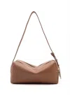 Elleme Trousse Pebbled Leather Cognac/white Stitching