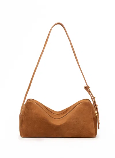 Elleme Trousse Suede Cognac In Brown