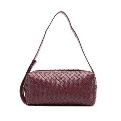 Elleme Trousse Woven Leather Shoulder Bag In Red