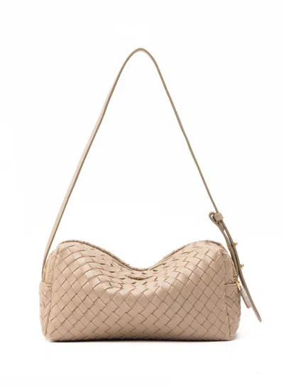 Elleme Trousse Woven Leather Taupe