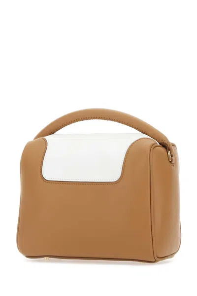 Elleme Two-tone Leather Treasure Handbag In Tofwhi