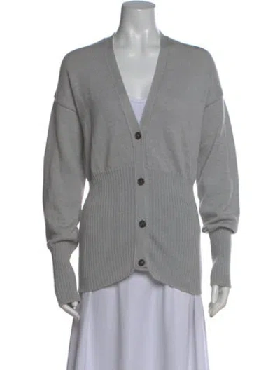Pre-owned Elleme Virgin Wool V-neck Sweater In Gray