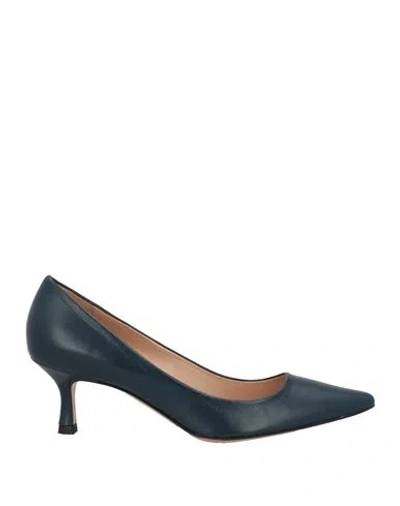 Elleme Woman Pumps Midnight Blue Size 8 Leather