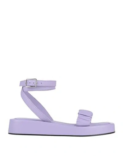 Elleme Woman Sandals Lilac Size 8 Leather In Purple