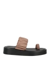 Elleme Woman Thong Sandal Dove Grey Size 6 Leather In Grey