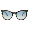 Ellen Degeneres Ed Andreas Tblu 52mm Womens Cat-eye Sunglasses In Blue