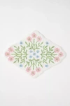 Ellen Merchant Tufted Floral Cotton Bath Mat In Green