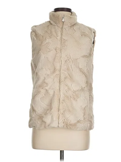 Pre-owned Ellen Reyes Faux Fur Vest In White