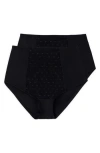 Ellen Tracy 2-pack Control Briefs In Black