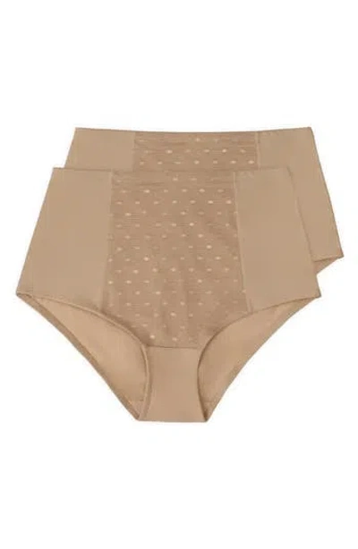 Ellen Tracy 2-pack Control Briefs In Sand