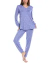 Ellen Tracy 2pc Brushed Top & Jogger Set In Blue