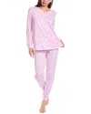 Ellen Tracy 2pc Brushed Top & Jogger Set In Pink