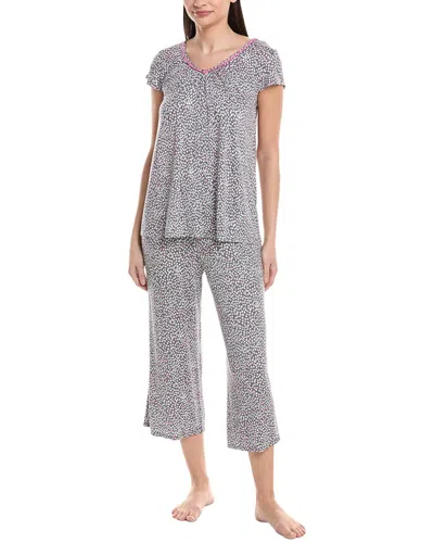 Ellen Tracy 2pc Cap Sleeve Top & Pant Set In Gray