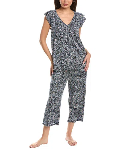 Ellen Tracy 2pc Cropped Pajama Set In Blue