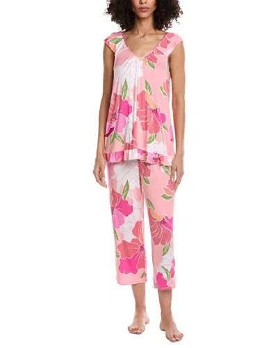Ellen Tracy 2pc Cropped Pajama Set In Pink
