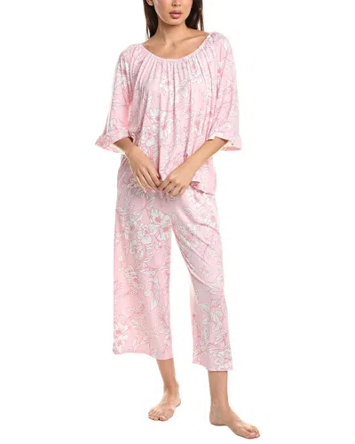 Ellen Tracy 2pc Off-the-shoulder Top & Wide Leg Pajama Set In Pink