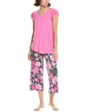 Ellen Tracy 2pc Pajama Set In Pink