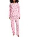Ellen Tracy 2pc Pajama Set In Pink