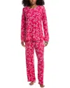 Ellen Tracy 2pc Pajama Set In Pink