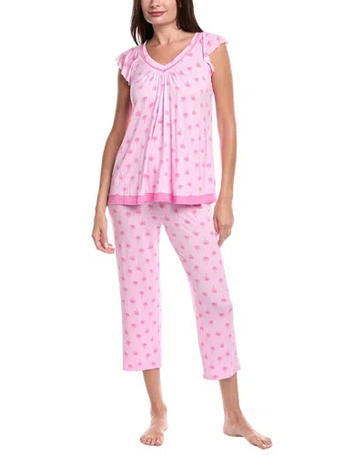 Ellen Tracy 2pc Pant & Top Pajama Set In Pink