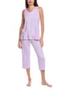 Ellen Tracy 2pc Pant & Top Pajama Set In Pink