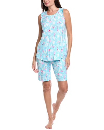 Ellen Tracy 2pc Short & Top Pajama Set In Blue