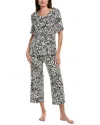 Ellen Tracy 2pc Wide Leg Pajama Set In Multi