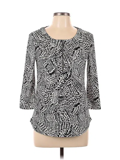 Pre-owned Ellen Tracy 3/4 Sleeve Blouse In Black