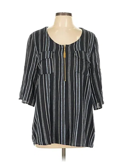 Pre-owned Ellen Tracy 3/4 Sleeve Blouse In Black