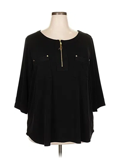 Pre-owned Ellen Tracy 3/4 Sleeve Blouse In Black