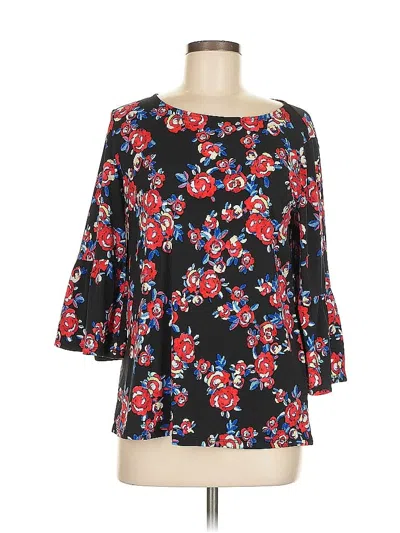 Pre-owned Ellen Tracy 3/4 Sleeve Blouse In Black