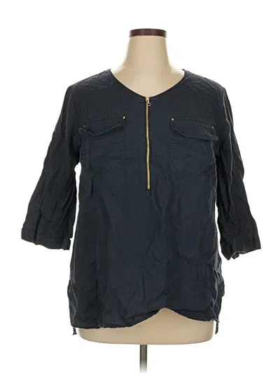 Pre-owned Ellen Tracy 3/4 Sleeve Blouse In Black